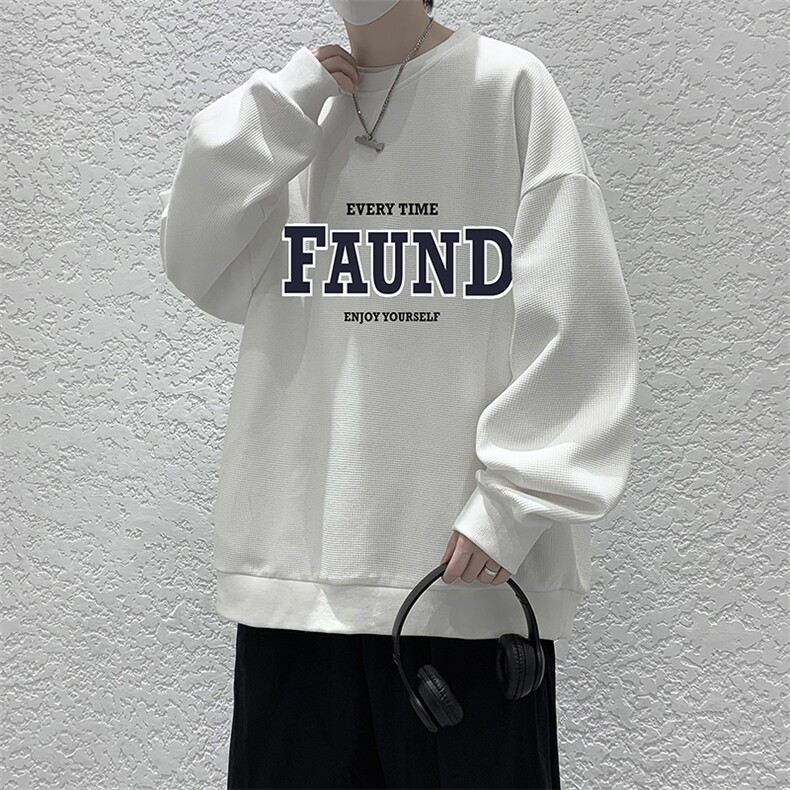 华夫格卫衣圆领卫衣男大码长袖t恤男外套HW76295-P30,男装卫衣,电商A040