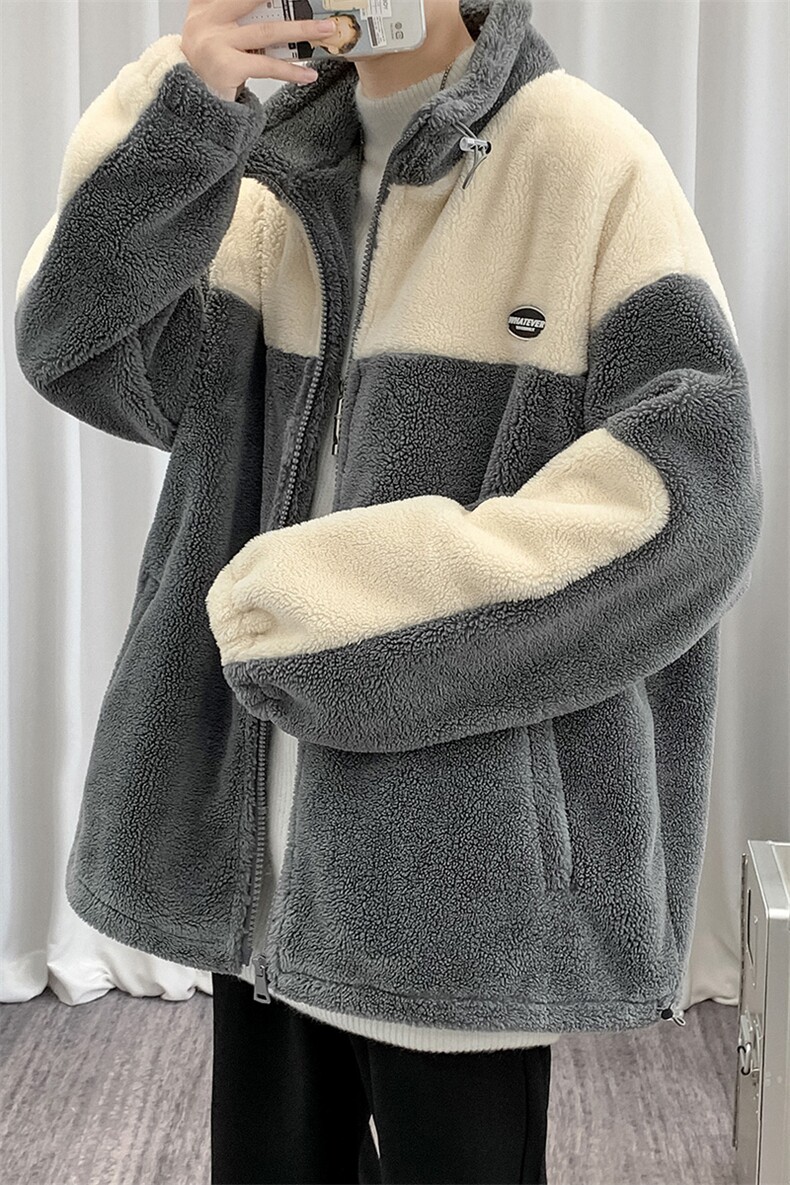 冬装青少年加绒加厚棉衣港风羊羔绒宽松外套男女910-P105控价138,男装棉衣,电商A441-1