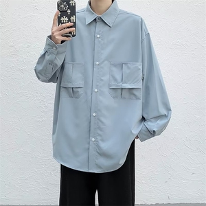男士衬衫2023春秋季宽松百搭工装上衣男青年休闲外套CS0072-P35图片