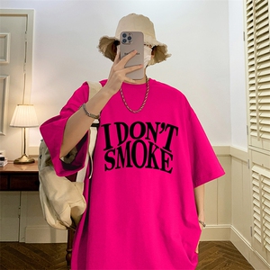 酒红色山东即墨t恤男夏季重磅少年感穿搭ootd短袖美式高街半截袖图片