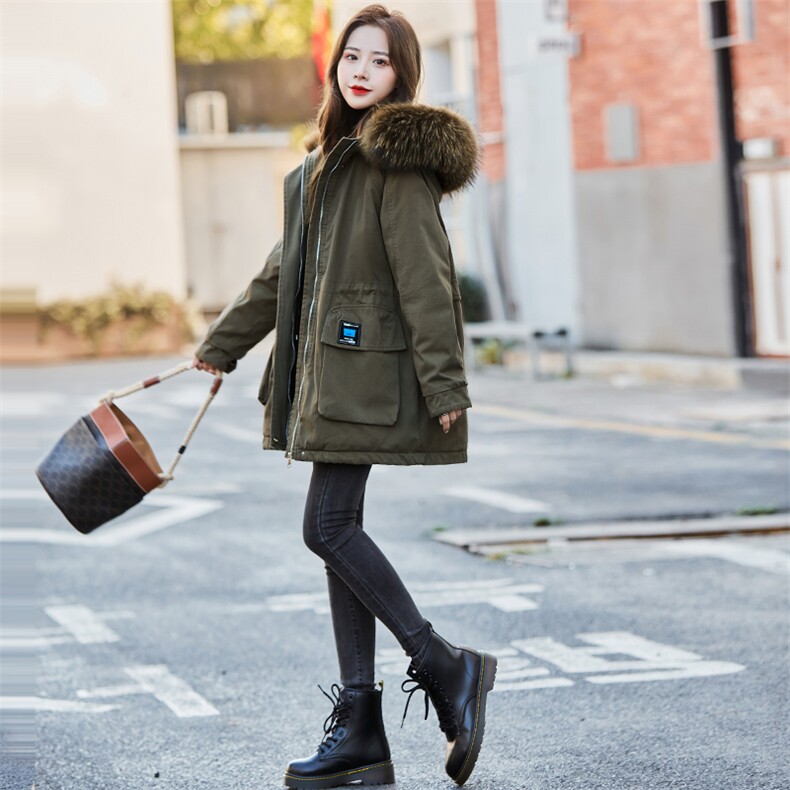 （现货持续在做）2025年冬季修身通勤中长款加厚韩版，女装棉衣/棉服，贵人树