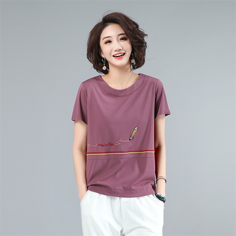 2021夏款大码女装印花纯色上衣221款绣花上衣，女装大码女装，秋牧寒烟