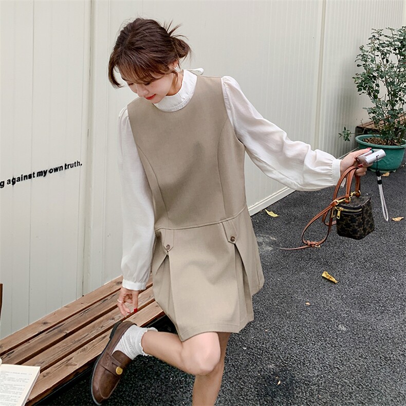 现货新款衬衫背心裙套装25023P155K238,女装套装/套裙,2D035