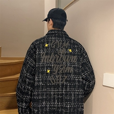港风小香风衬衫男大码M-5XL中性情侣潮衬衫男CCS8019P45加绒P55，男装衬衫，星座227-7