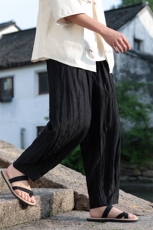 2025夏季新款风男装新中式长裤天丝提花透气休闲裤K133-P65，男装休闲裤，电商B277(原6028)