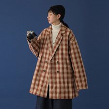 20年秋冬新款格纹西装呢大衣中长款呢料DSB293-A778-P90控125，男装夹克，电商A306