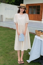 夏季新款棉布连衣裙仙女气质宽松显瘦长裙，女装连衣裙，鑫慧