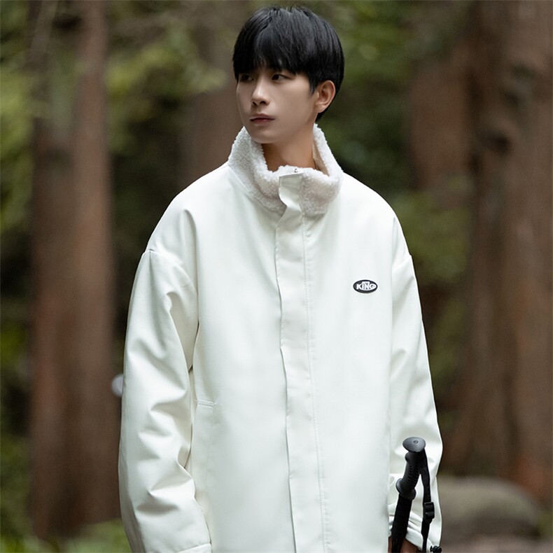 两面穿冬季皮棉衣仿羊羔毛男士棉服潮流立领棉袄A266-WMY612-P100图片
