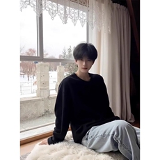 重磅秋冬男女纯色打底针织衫圆领套头半高领毛衣美式复古休闲上衣，男装T恤，电商A486