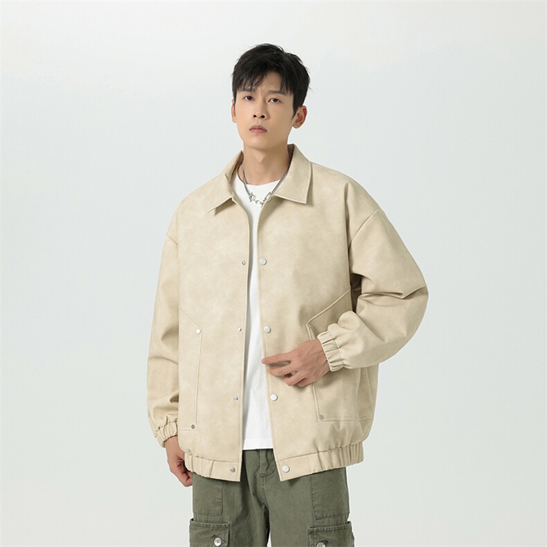 脏脏皮衣外套男装秋季工装夹克潮牌机车服复古PU皮上衣JK8806P70,男装皮衣,星座311B-1