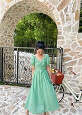 【现货】抽褶连衣裙，女装连衣裙，欧尼蒂