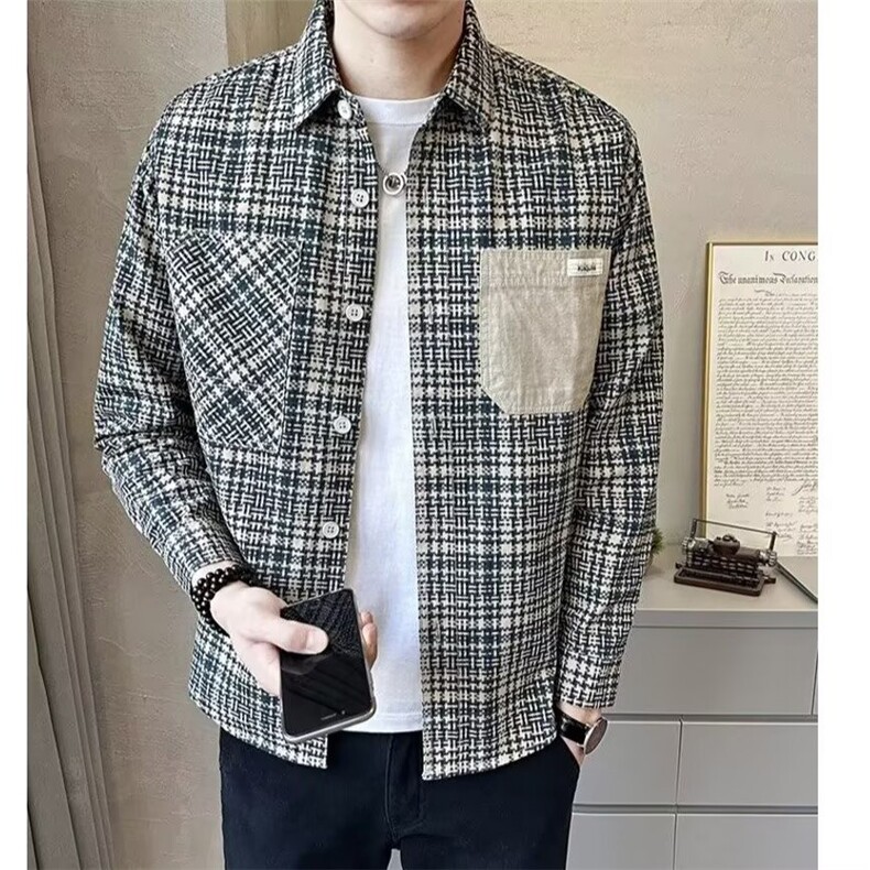 1506-1/C5341/P40新款衬衫男秋装宽松小众设计感上衣男生潮流百搭,男装衬衫,星座1506-1