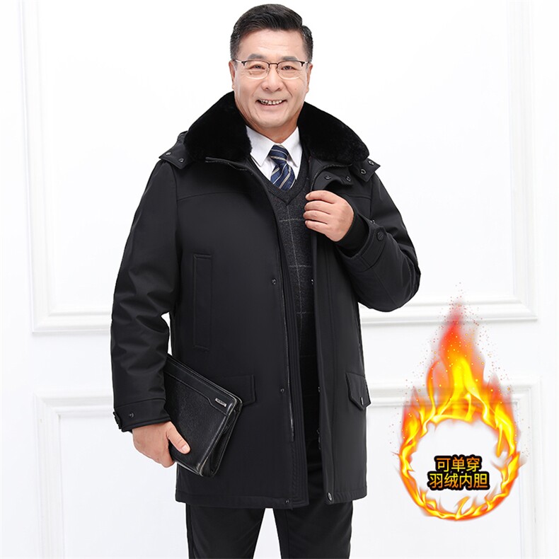 男90绒中老年羽绒服狐狸毛领可脱卸毛领内胆羽绒可单穿派克服,商品下架区,钱塘723
