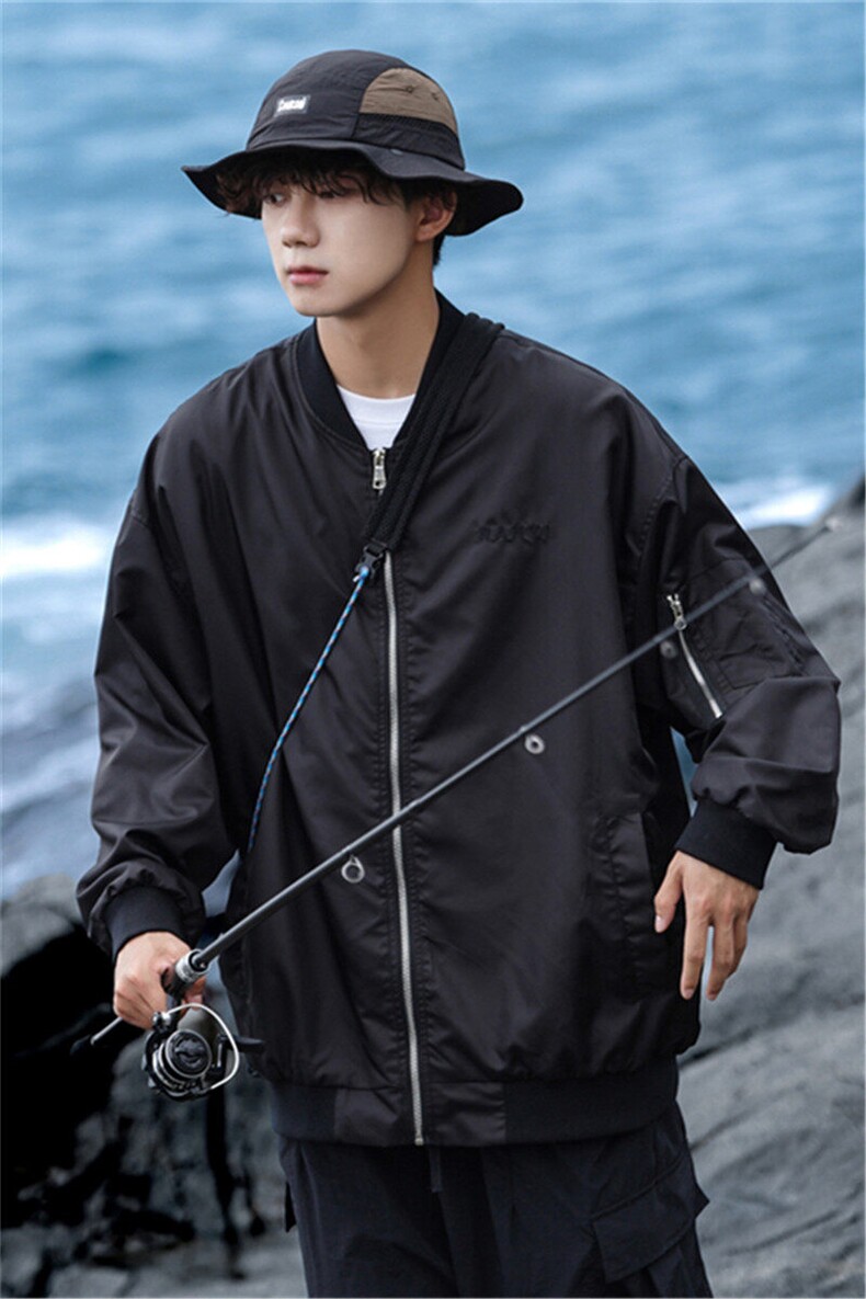 纯色刺绣夹克防水棒球服外套X1213-DY148-P75,男装夹克,星座1213