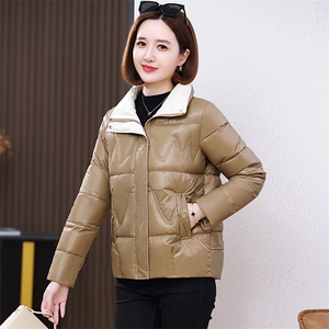 小个子短款保暖羽绒服女2023冬季新款简约百搭轻薄白鸭绒立领外套图片