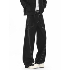 W9676-P68网图现货新款美式复古明线设计直筒牛仔裤，男装牛仔裤，星座1608-2