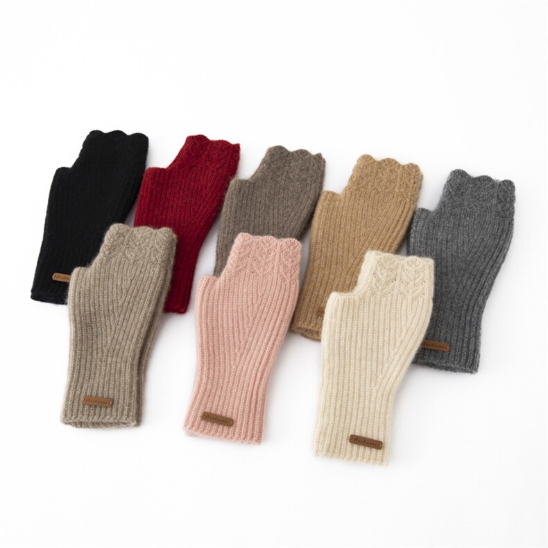 秋冬必备时尚百搭半指手套温暖舒适多色可选，手套，窄众羊绒