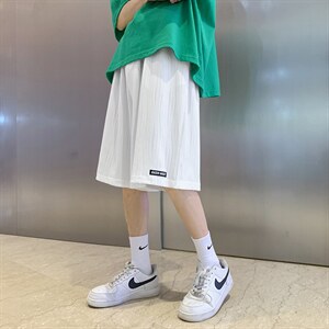 2025夏季新款港风直筒薄款休闲运动裤男潮流短裤D201-DM154-P35图片