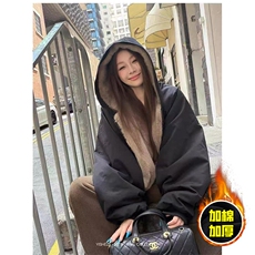 两面穿现货重磅短款座山雕棉衣男女双面穿毛毛绒棉服加厚外套，男装棉衣，电商A443