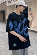 得物抖音40支双纱高品质百搭圆领半袖纯棉短袖T恤男女T7219-P45，男装T恤，电商A441-1
