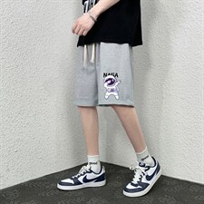 HD74225-P22华夫格短裤男大码宽松五分裤男直筒中裤，男装休闲裤，电商A040