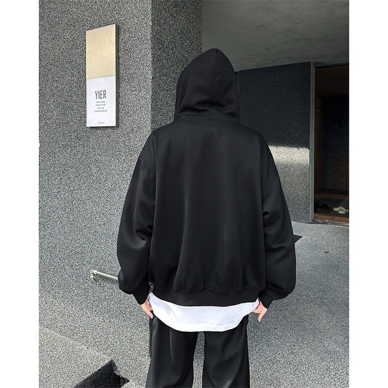 双面穿千鸟格拉链连帽卫衣外套男女秋冬宽松休闲上衣WY0761-P68,男装卫衣,星座308B-1