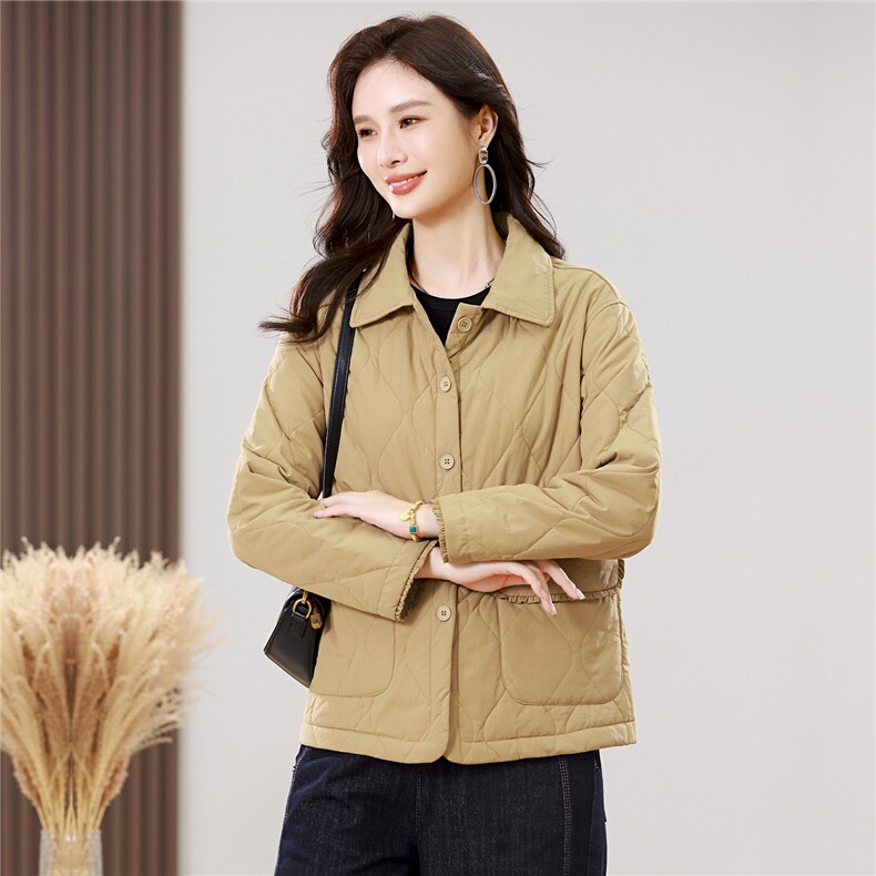2025年秋秋冬新款长袖棉衣外套单排扣百搭，女装短外套，小林双子