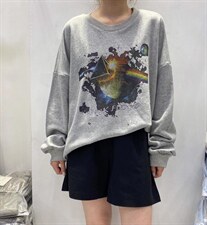 新款星球坠落卫衣三个色，女装卫衣/绒衫，SMOOTH