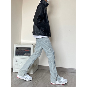 B221 美式ins高街暗黑小众个性微喇牛仔裤 LK23018-P65 控88图片