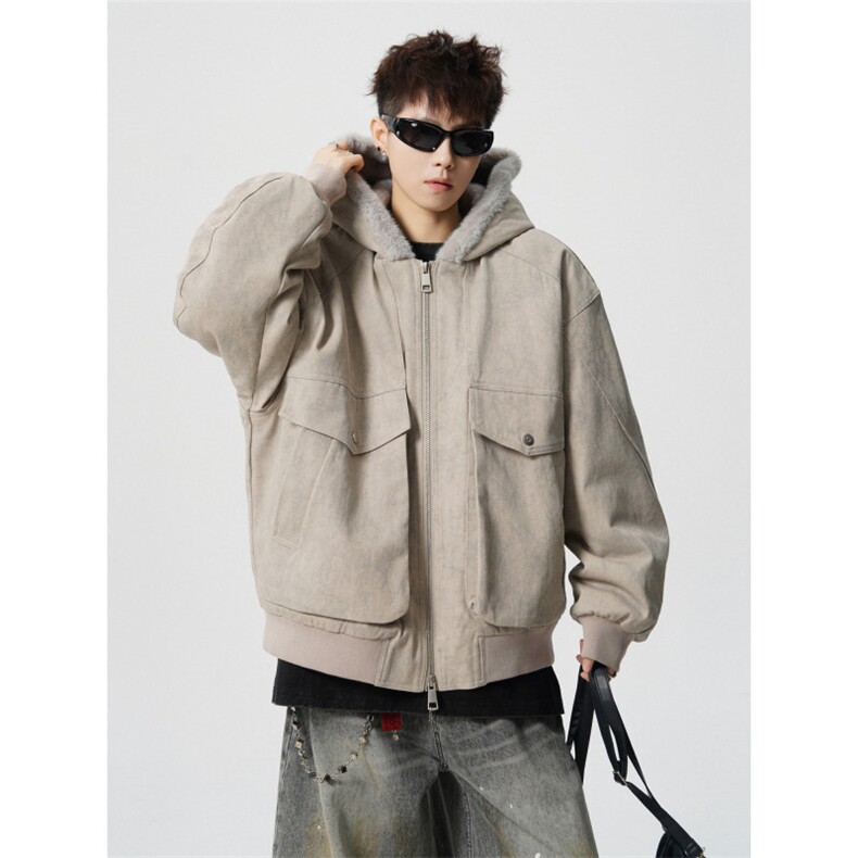 706-LK8244-P128现货冬季男士保暖连帽棉服男复古座山雕外套,男装棉衣,星座706
