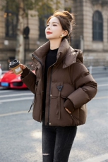 现货2024冬装新款时尚潮流简约气质优雅连帽羽绒服，女装羽绒服，依如秀(原杭风阁)