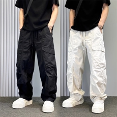 潮牌美式高街痞帅工装裤男士2025夏季新款潮流大口袋设计感阔腿裤，男装工装外套，星座506A