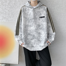 现货WY10081-特P48控88华棉扎染高品质织带连帽大码卫衣，男装卫衣，电商A059