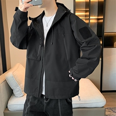 中性风工装冲锋衣男高品纯色宽松夹克外套DSA157B-J91-P60，男装夹克，电商A157B