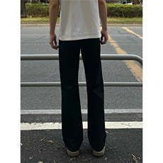 黑色弯刀西裤男款夏季直筒修身显瘦裤子高级感小众质感微喇休闲裤，男装西裤，星座203-6(原电商259)