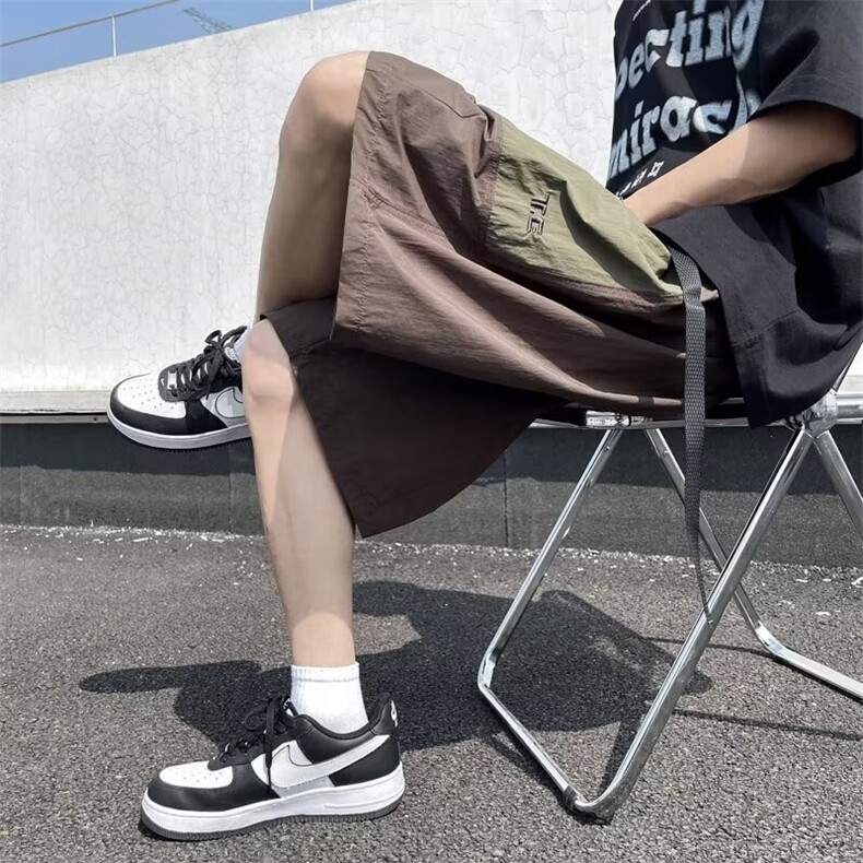男新款青少年时尚休闲裤夏季潮牌工装短裤拼接J6002P35,男装牛仔裤,星座1116-2