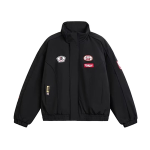 有货。潮牌贴标刺绣夹克男士春秋2026宽松棒球服外套W6936-P66图片