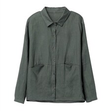 棉麻衬衫女装亚麻上衣2025年春夏季新款妈妈防晒衣长袖女士外套薄，女装衬衫，依恋蒂丝
