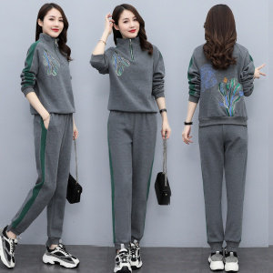 休闲运动套装女韩版新款绣花春秋洋气质宽松显瘦卫衣跑步两件套潮，女装套装/套裙，凯瑟曼