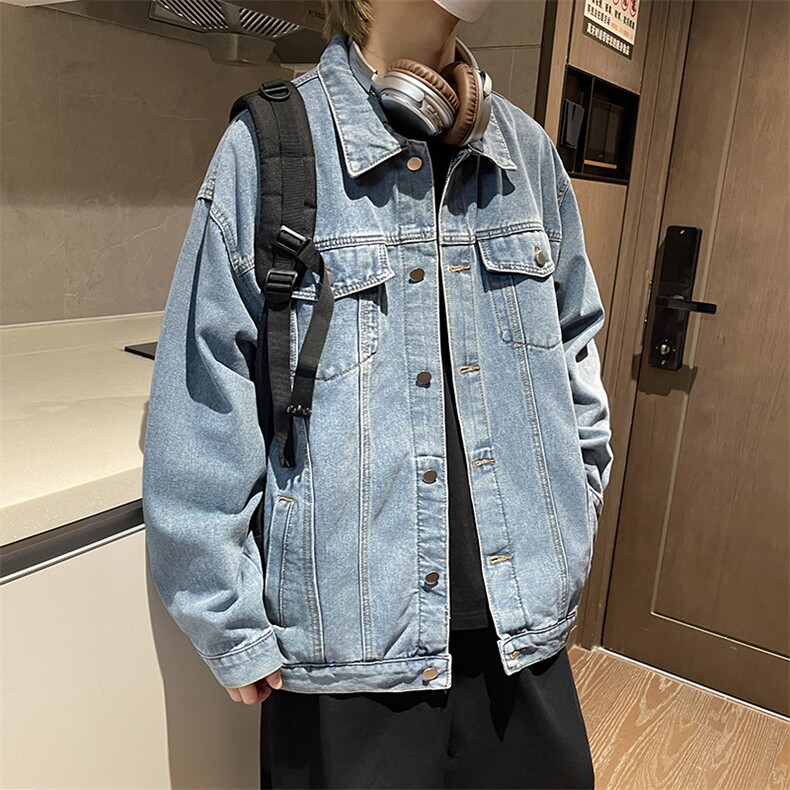 牛仔外套男韩版潮流美式高街帅2024春季新款ins宽松夹克W5690-P45图片