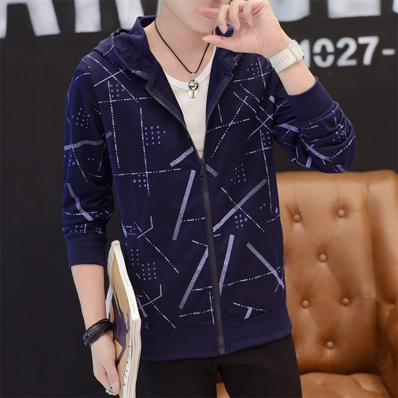 秋季卫衣男开衫连帽卫衣青少年休闲运动外套XZ313B-1- W18-P30图片