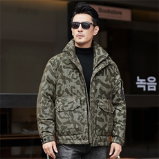 秋冬季白鸭绒加厚羽绒服短款立领休闲保暖简约防寒潮服外套男装，男装羽绒服，钱塘6003（原4033）