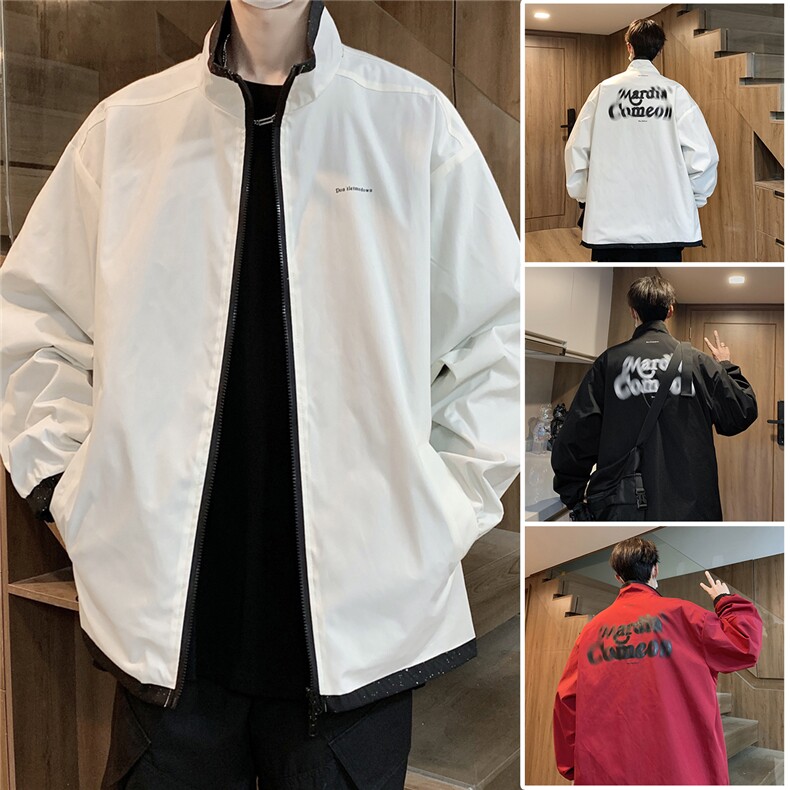 满天星两面穿夹克男宽松情侣冲锋衣双头拉链工装外套JK616-P85,男装夹克,星座302B
