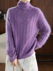 2025年秋季时尚百搭通勤简约休闲高翻领，女装羊毛衫，盛泰针织