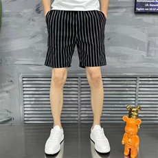沙滩裤男夏季宽松五分裤男大码哈伦裤男日系条纹短裤BD124/P38，男装牛仔裤，星座506