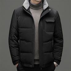 冬季立领纯色羽绒服男士爸爸装加厚保暖上衣中年商务休闲男装外套，男装羽绒服，电商B212（原钱塘6029）