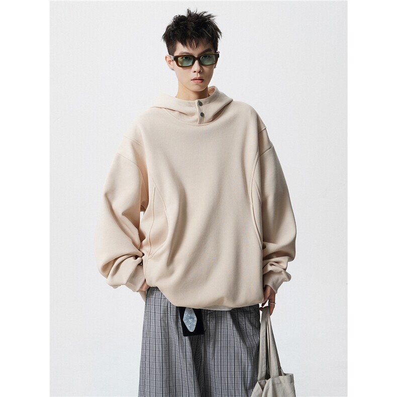 8XL-M美式重磅连帽卫衣大码结构设计拼接上衣秋季外套WY9106特P50,女装短外套,电商B238