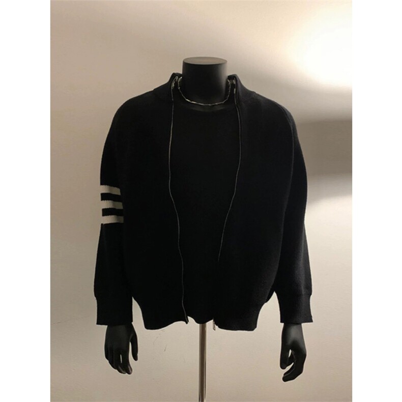 网图有货立领拉链开衫三条杠简约宽松百搭开衫外套男女A939-P43，女装短外套，星座1505