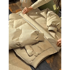 直播现货原版高品质冬季美式帆布皮棉服立体纹理加厚棉衣外套，男装棉衣，电商A443