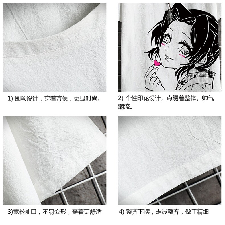 YT26153-P30亚麻短袖t恤男大码五分袖男宽松七分袖网格挂拍,男装T恤,电商A040A